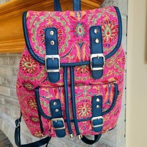 NWOT Beautiful Floral Tapestry Pink Backpack Medium
